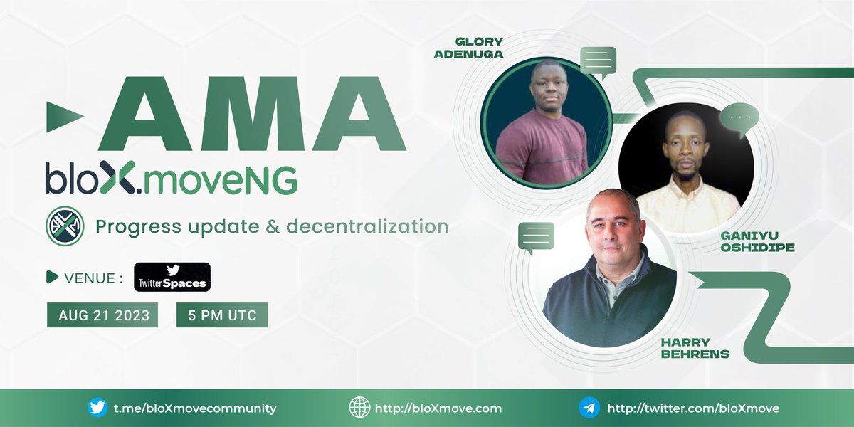 BloXmove's tweet photo. 📢 #BloxMovers Ama Alert! 🗓️ Aug 21st 🕔 5pm UTC 📍 Twitter Spaces 🚀 Join us for updates on our journey to decentralization! Share your questions &amp; comments on Telegram, Twitter, or during the Ama for a chance to win $20 in BLXM tokens! 💰💎 total winners :10 https://t.co/BHETXac9k4