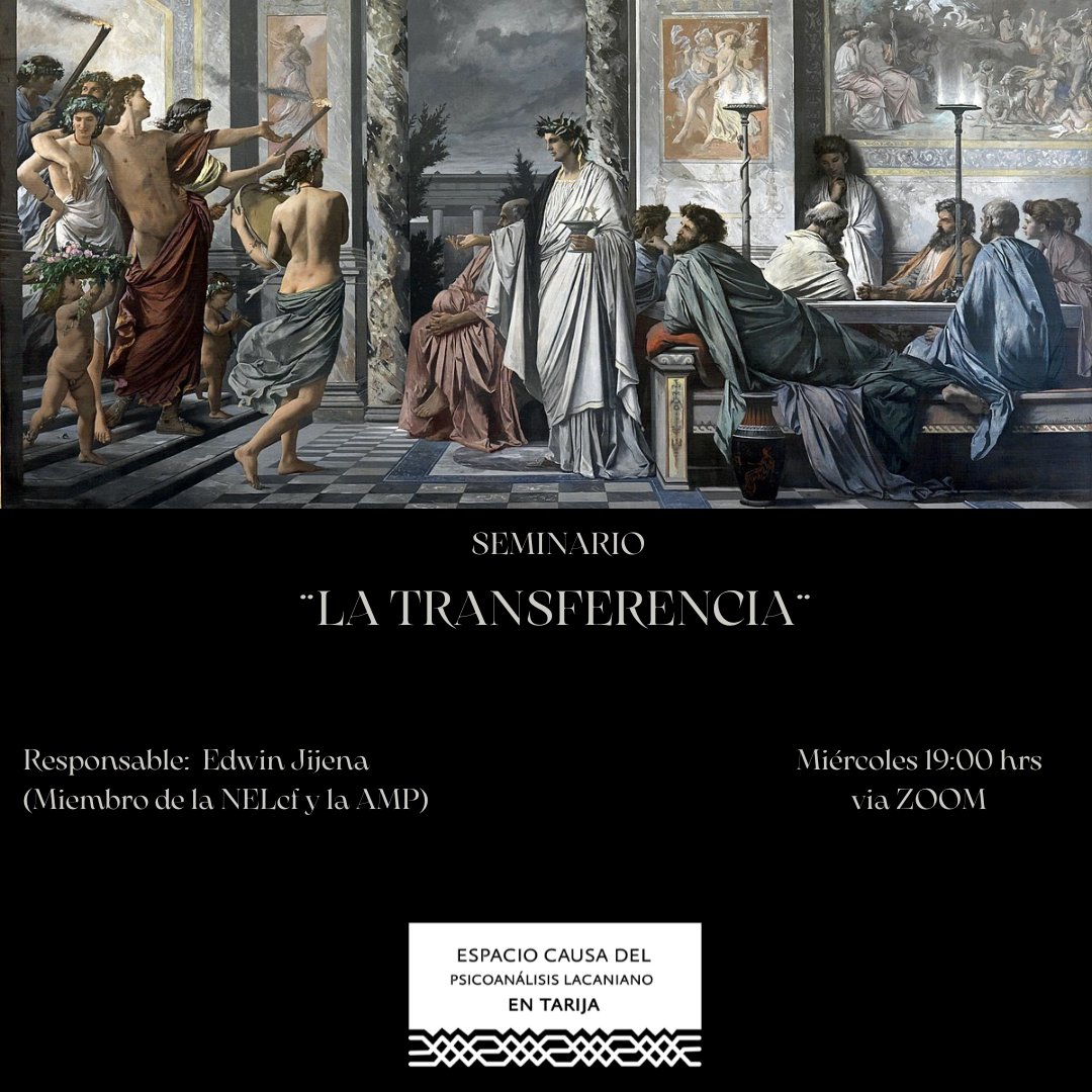 NELTarija's tweet photo. 📌 Seminario "𝑳𝒂 𝑻𝒓𝒂𝒏𝒔𝒇𝒆𝒓𝒆𝒏𝒄𝒊𝒂"

Responsable: Edwin Jijena - Miembro de la NELcf y la AMP
Todos los miércoles 19:00hrs - vía zoom https://t.co/xMBadbx4xQ