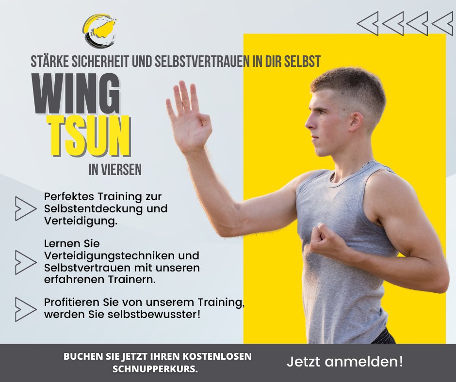 🥋 Entdecke die faszinierende Welt von WingTsun in Viersen für Erwachsene! 🥋
💪 Bist du bereit für eine neue sportliche Herausforderung? Das Team von WingTsun Viersen lädt dich herzlich zu einem kostenfreien Probetraining ein! 
🔥 #WingTsunViersen #Probetraining