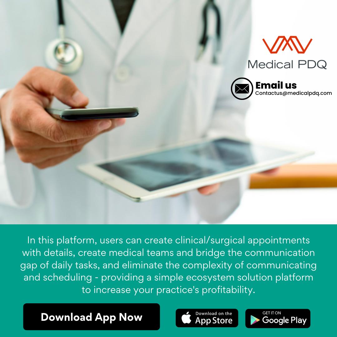 Medical PDQ - the mobile app that empowers healthcare providers to deliver exceptional patient care with ease! 💊📲 

#PatientCentricCare #HealthcareInnovation 

💌 Contactus@medicalpdq.com