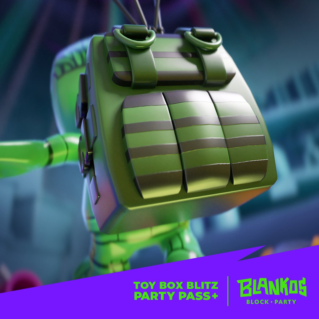 Hey, Party-goers~
With today's release of a new set of Challenges at 10:00 AM PDT / 17:00 UTC, an exclusive Accessory becomes available to earn on TOY BOX BLITZ's PARTY PASS+ track: the LGS Parachute!
