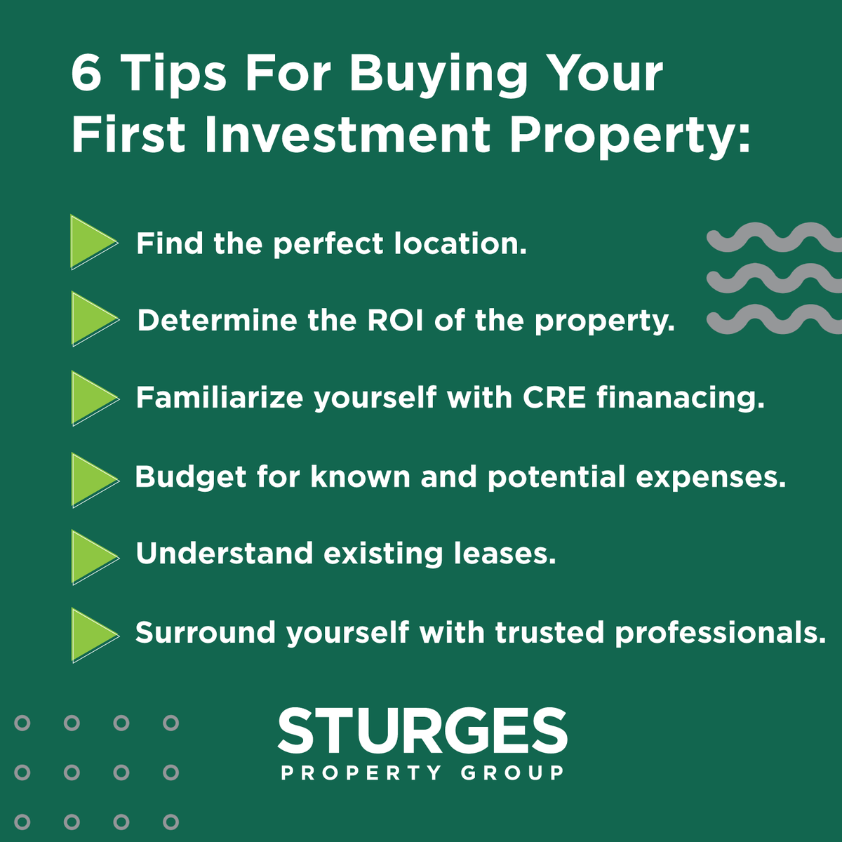 Check out our new blog post, "6 Tips for Buying Your First Commercial Real Estate Investment Property," and learn how to make the most of a lucrative opportunity. 💸 
sturgesproperty.com/news/6-tips-fo…
#investing #commercialrealestate #sturgespropertygroup #blog #creinvesting