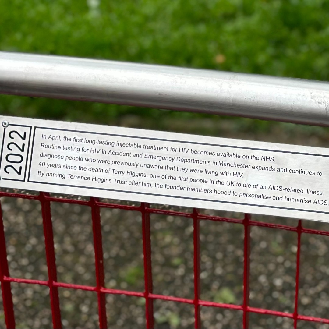 George House Trust (@georgehousetrst) on Twitter photo Today we installed the 2022 plaque on #Manchester’s Beacon of Hope Memorial for <a href="/ManchesterPride/">Manchester Pride</a> 2023. It includes a shout-out to our friends at <a href="/THTorguk/">Terrence Higgins Trust</a>.
Huge thanks to <a href="/EagleManchester/">Eagle Manchester</a>'s Nick & Jason for installing this and for all you do to support people living with #HIV ❤️ Today we installed the 2022 plaque on #Manchester’s Beacon of Hope Memorial for <a href="/ManchesterPride/">Manchester Pride</a> 2023. It includes a shout-out to our friends at <a href="/THTorguk/">Terrence Higgins Trust</a>.
Huge thanks to <a href="/EagleManchester/">Eagle Manchester</a>'s Nick & Jason for installing this and for all you do to support people living with #HIV ❤️