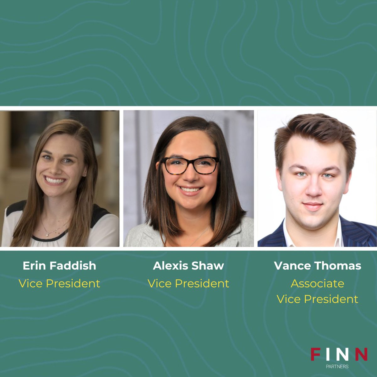 The NY Health team is thrilled to share that Erin Faddish, Alexis Shaw, and Vance Thomas have received well-deserved promotions! These promotions recognize their leadership across FINN, thought leadership within the #health industry, and ability to empower their teams every day.