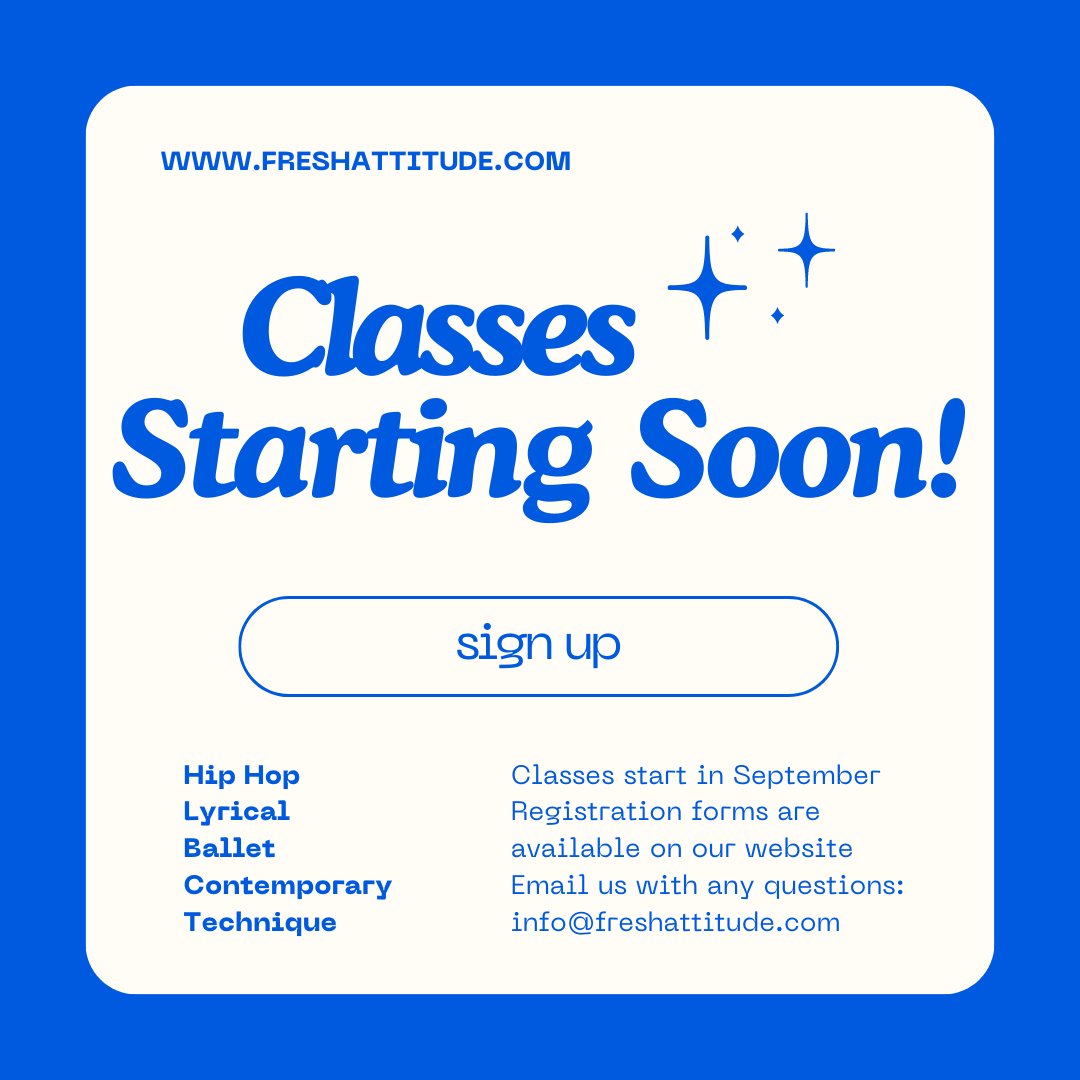 FreshAttitudeWA's tweet photo. Don't forget to register for classes! We'll be working on placements soon, so we encourage sending in your form ASAP if you haven't yet!

Our registration fee is $20, and forms are available to print on our website: https://t.co/tt2uoORUXi

Please contact us with any questions! https://t.co/m4Cc6hqFuM
