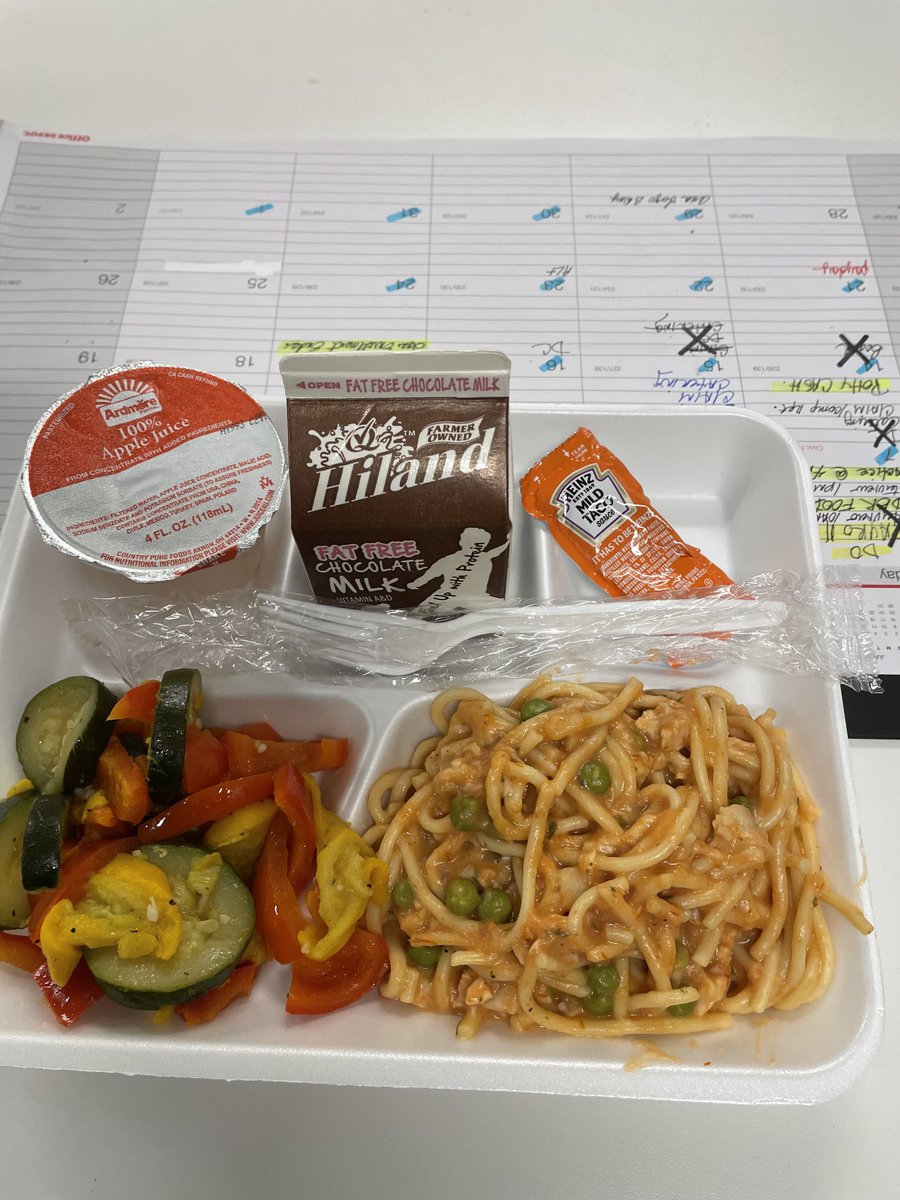 Castleberry High School lunch!  Roasted Squash and Chicken Spaghetti #castleberryisd #cisdmeals