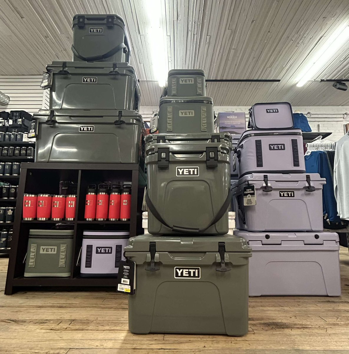 You don't want to be left out when you go back to school, (yes I know it's sad to say that) so make sure you come pick up your new Yeti in Cosmic Lilac or Camp Green