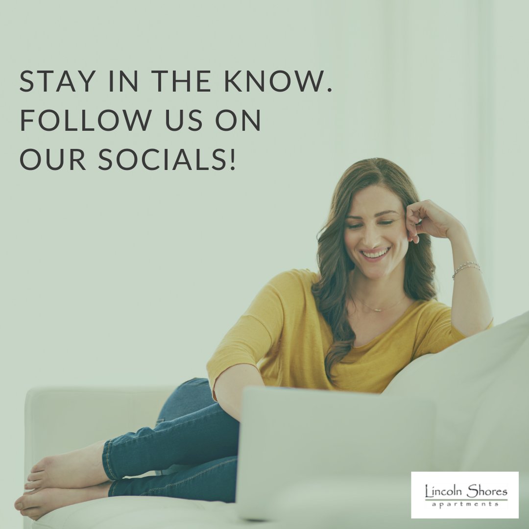 Stay connected with your apartment community! Follow us on social media for the latest updates and events happening in your neighborhood!