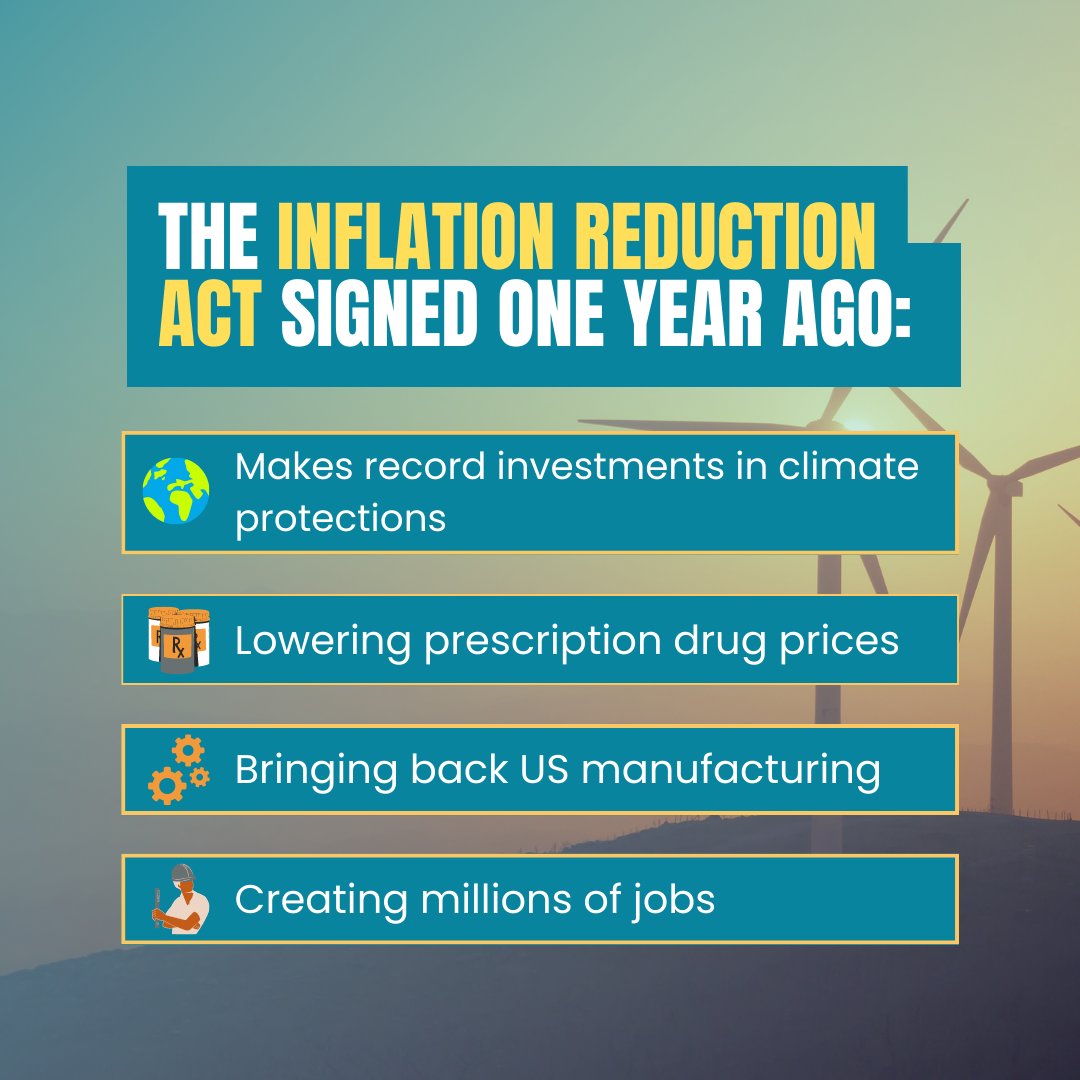 🎊 The landmark Inflation Reduction Act was the first significant piece of legislation passed by Congress to address climate change, and just one year after its passage, it is already improving New Mexicans’ lives! #ClimateActionNow #NMPol #ProtectPublicHealth
