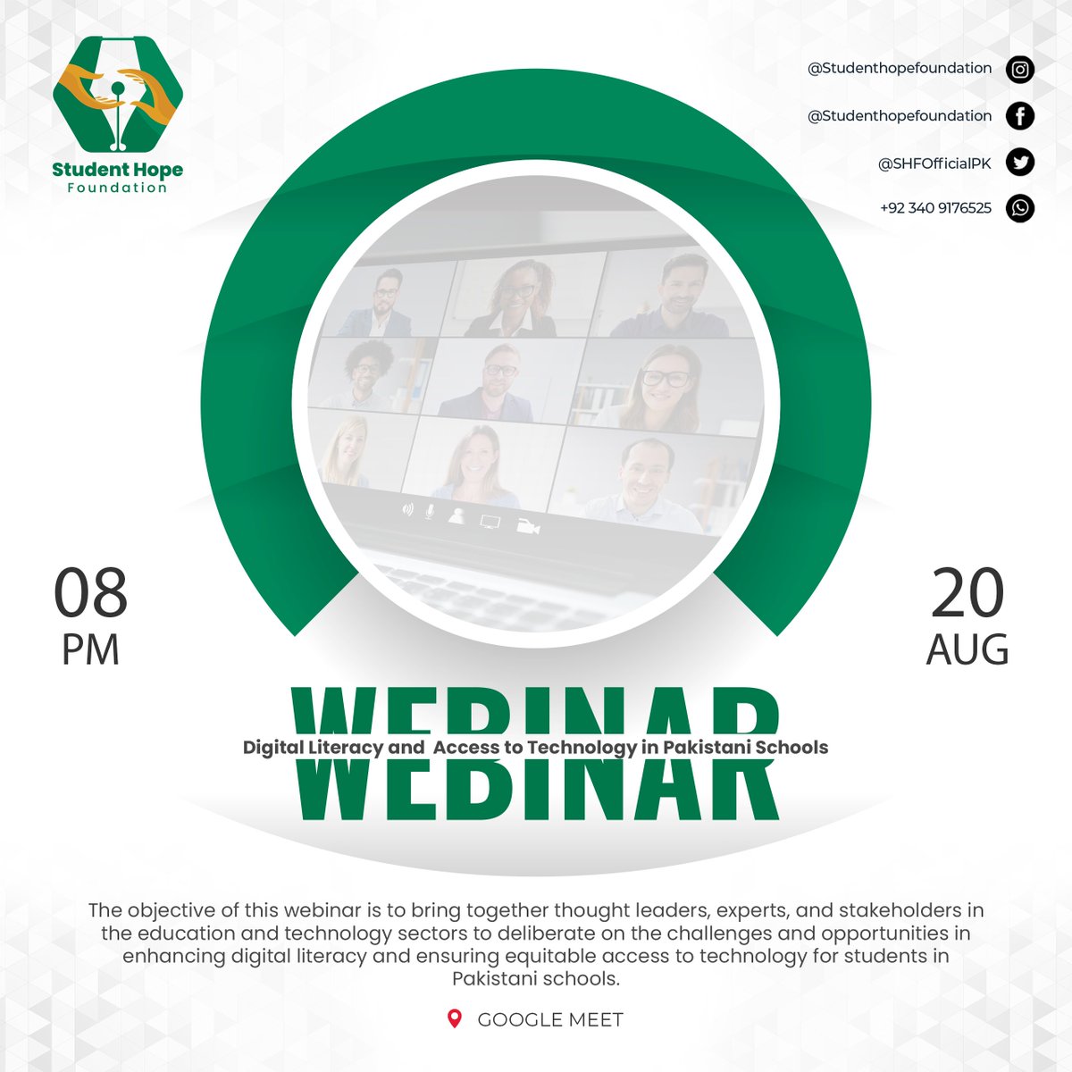 SHFOfficialPK's tweet photo. SHF is proud to announce an amazing webinar on the topic of "Digital Literacy and Access to Technology in Pakistani Schools" on August 20. The session will be joined by the amazing leaders of SHF and volunteers.
#SHF #SHFians #Studenthopefoundation #Bringinghopetothehopeless https://t.co/peqNvFFHUf