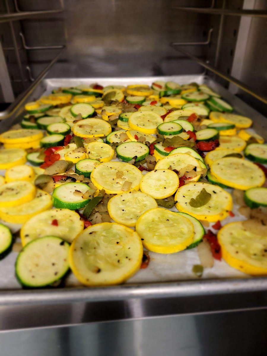 Fresh out the oven. Roasted Summer Squash is on the menu! Let's see what the kiddos think. Would you eat it? #cisdmeals #castleberryisd #choosecastleberry