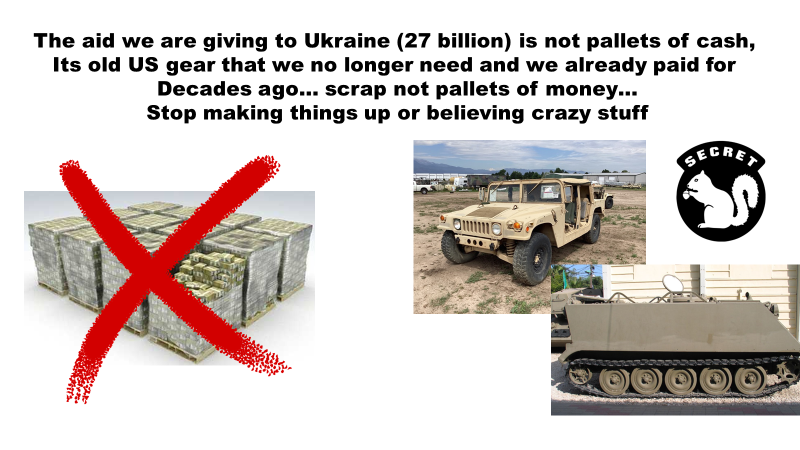 secretsqrl123's tweet photo. hey sir i understand your frustration about maui.. but
the 700.00 is a first payment.. billions are coming
right now they are getting
the state
fema
national guard
red cross
the SBA and so many others on site..
this takes a little time to get there..
(the us military is not there due to the governor not asking for them)

but about the "other country"..
in case you are talking about ukraine here are the facts...
no pallets of money, gold or anything like that are going over...  the vast amount of money that ukraine is getting is from the EU, europe, and other G7 countries...

the US is granting LOANS and are backing loans via the IMF.. its not cash from the US..

the other "billions" going over is in the form of outdated ammo, old equipment in storage that is costing the US to store, and expired rockets that the US is on the hook to demil (that will cost us... billions)...
in fact much of the money we are "sending over" is NOT going to ukraine... its staying in the US and being used to upgrade and expand defense factories here in the USA.. making jobs for US citizens.. TX, LA, CA, PA, WI, MI... and many more states are using that money...

much of the other money is going to resettle ukranian and russians in the US.  thats right over 400,000K have come in.. someone has to pay for that... and thats more of the "ukraine money"...

so yes the US is sending over ammo, vehicles, and some tanks to ukraine to defend themselves... as we promised to do in 1996 after we got them to disarm and trust us.. thats right we took 200 BILLION worth of weapons from ukraine.... and gave them a promise to help if they needed it.... 

help is coming to maui... but we can do 2 things at one time... thanks

if you want to see the real stuff please follow me