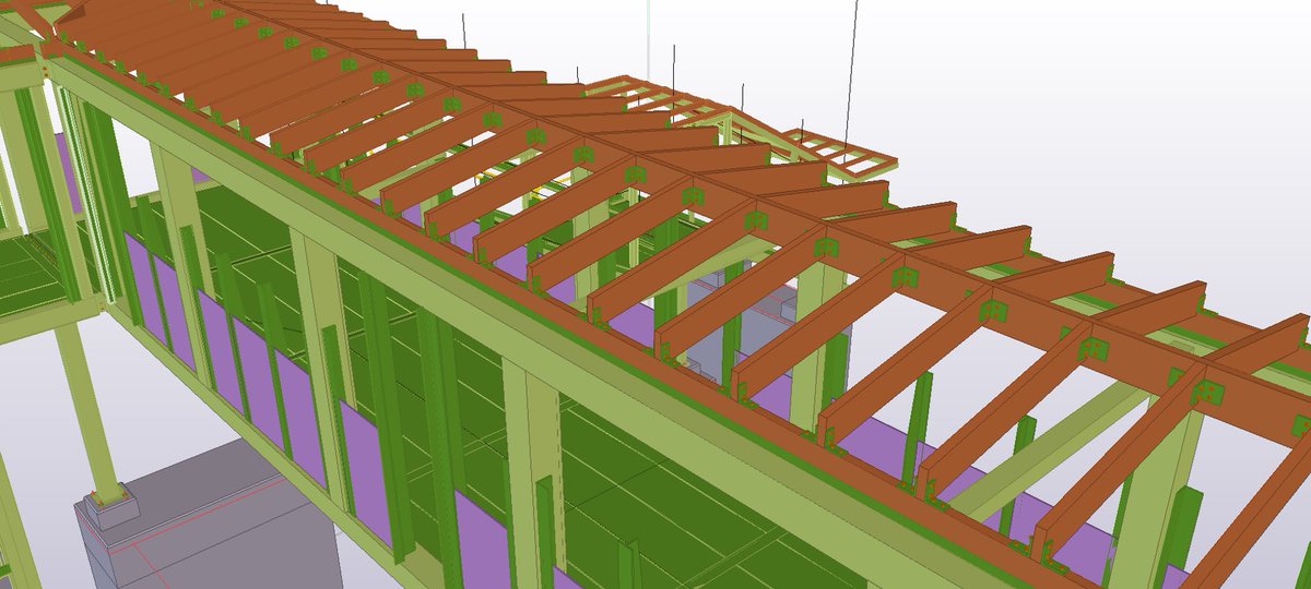 The next access for all station structure making its way through the office. The project has a mixture of steel, timber &amp; glazing making up the primary structure. The next step is to add all the secondary steelwork #steel #trimble #teklastructures #networkrail