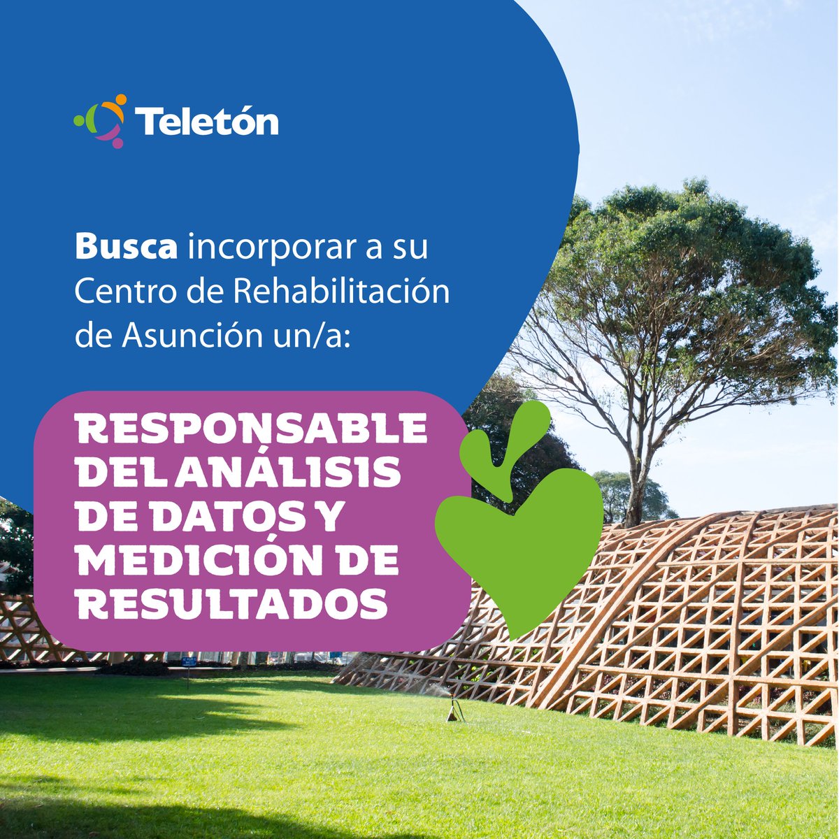 📌 La Fundación Teletón busca incorporar a su Centro de Rehabilitación de Asunción un/a Responsable del Análisis de Datos y Medición de Resultados.

➡Perfil

✔ Profesional o estudiante del Área de Estadística, Matemáticas o afines.