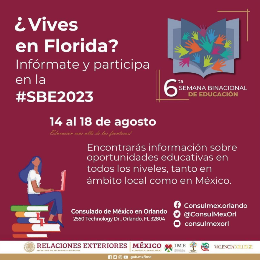 Puedes encontrar a <a href="/valenciacollege/">Valencia College</a> esta semana celebrando la Semana Binacional de Educación en el consulado de Mexico.

#educacion #educationweek #SBE2023