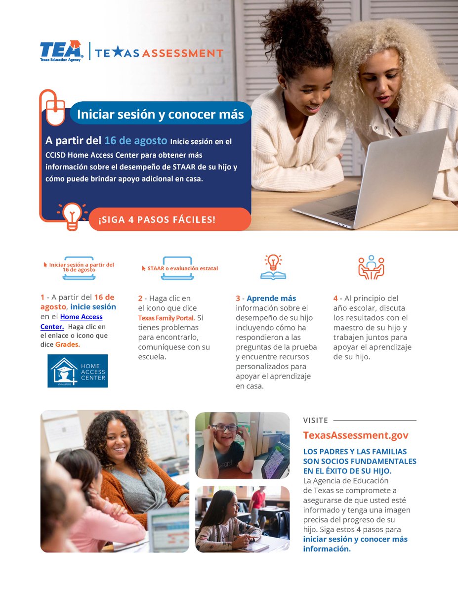 See below for information on how to access your child's STAAR performance. 🖥️