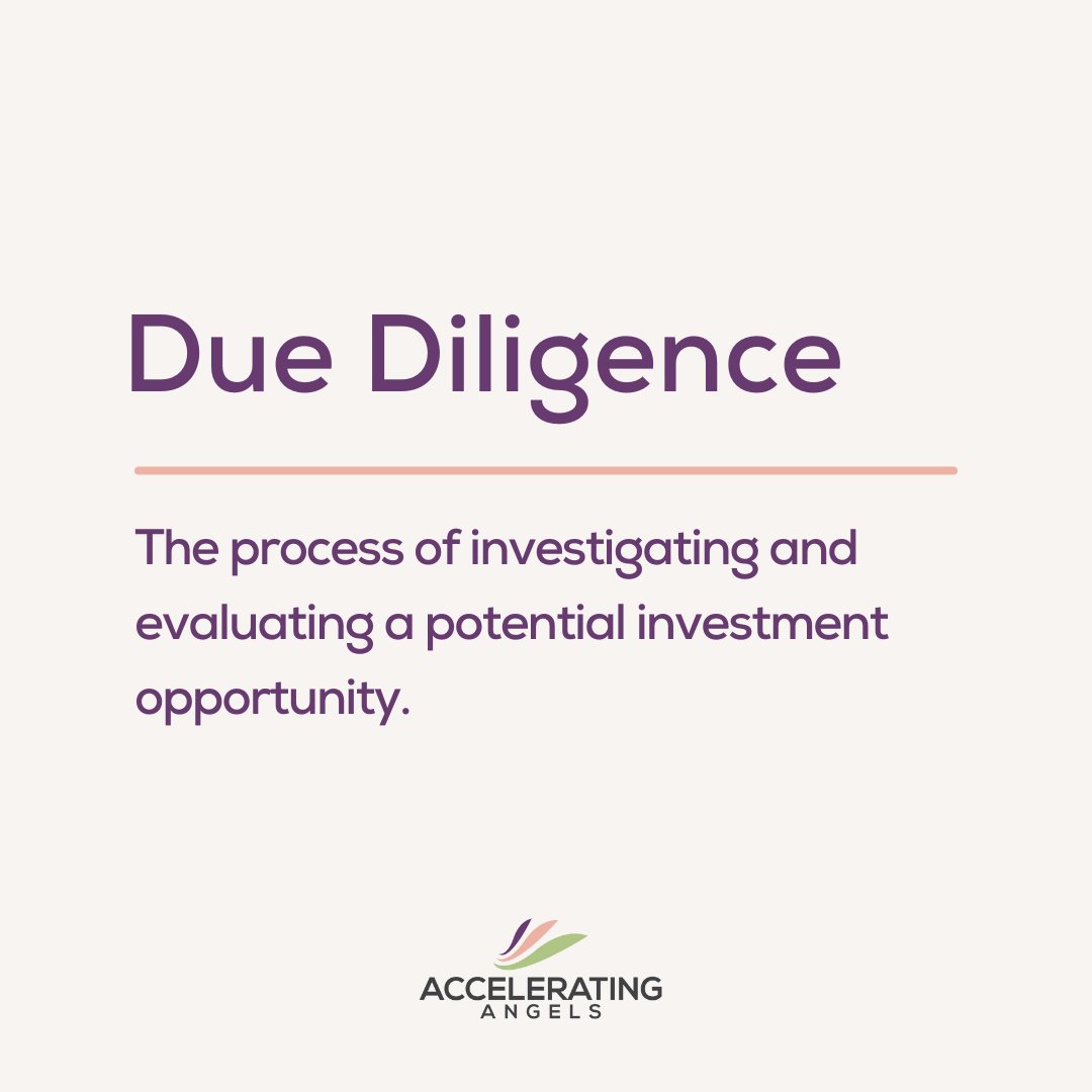 AcceleratAngels's tweet photo. Due diligence is vital because it helps investors make informed investment decisions and minimize risk. Accelerating Angels has a team dedicated to the investigation of potential investment opportunities before investing.

Learn more:  https://t.co/JjEGZJG82p https://t.co/KOiWR7wLna