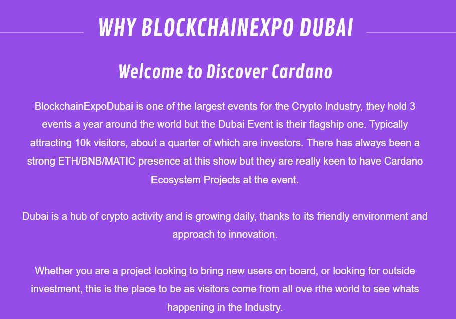 Proxies_NFT's tweet image. Thrilled to announce our presence at Blockchain Expo Dubai 2023, represented by @DiscoverCardano. Elevating Cardano&apos;s impact globally, showcasing innovation and adoption.

‼️ Calling all projects! Secure your spot now and amplify our impact together!

#CardanoRepost
