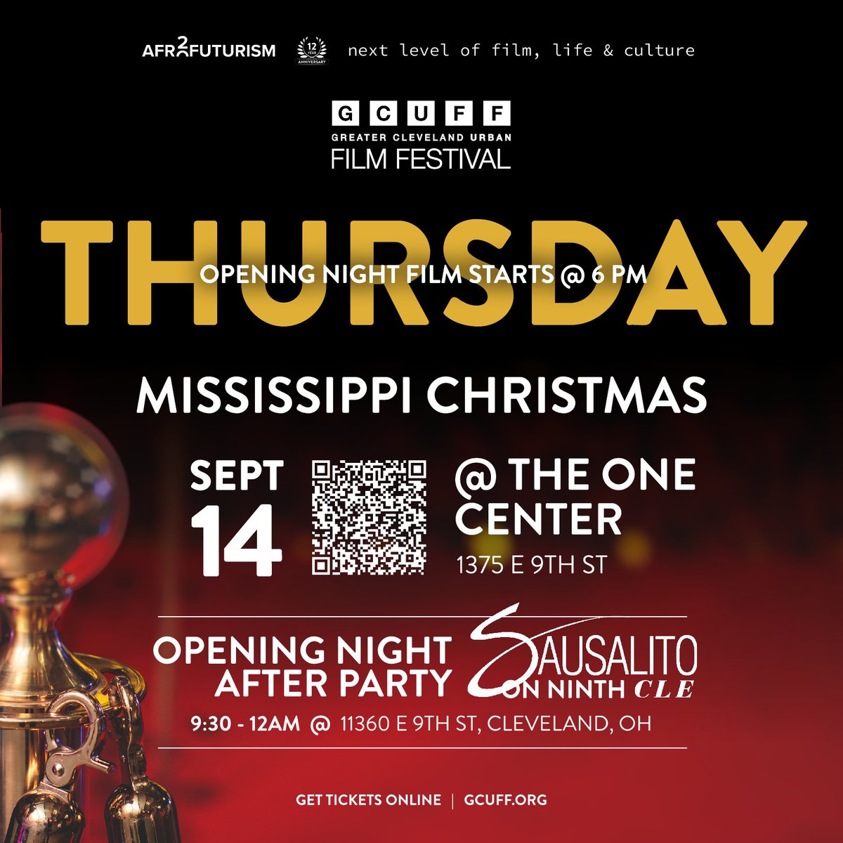 ANNOUNCING GCUFF OPENING NIGHT - Step onto the red carpet Thursday, September 14th as we present the heartwarming film "Mississippi Christmas" a captivating tale that captures the true spirit of the holiday season. GCUFF.ORG

#GCUFF2023 #Cleveland #Blackfilm