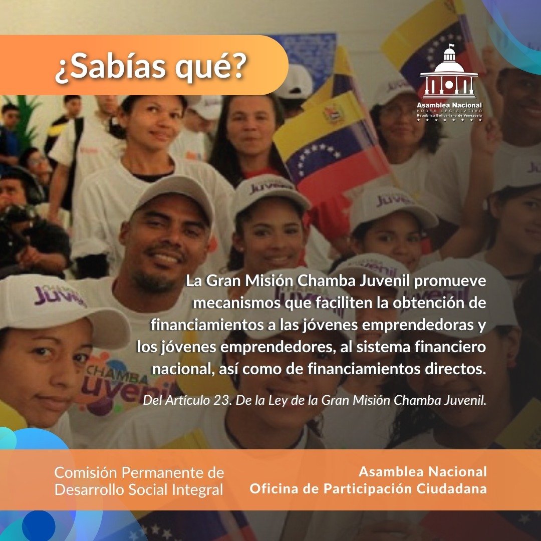 PoderYLeyes's tweet image. La Ley de la Gran Misión Chamba Juvenil promueve mecanismos que facilitan la obtención de financiamientos. #16Ago #BricoMilesPorTodoElPaís #OPSU @nicolasmaduro @pinfantea @amkvalentina
@jorgepsuv