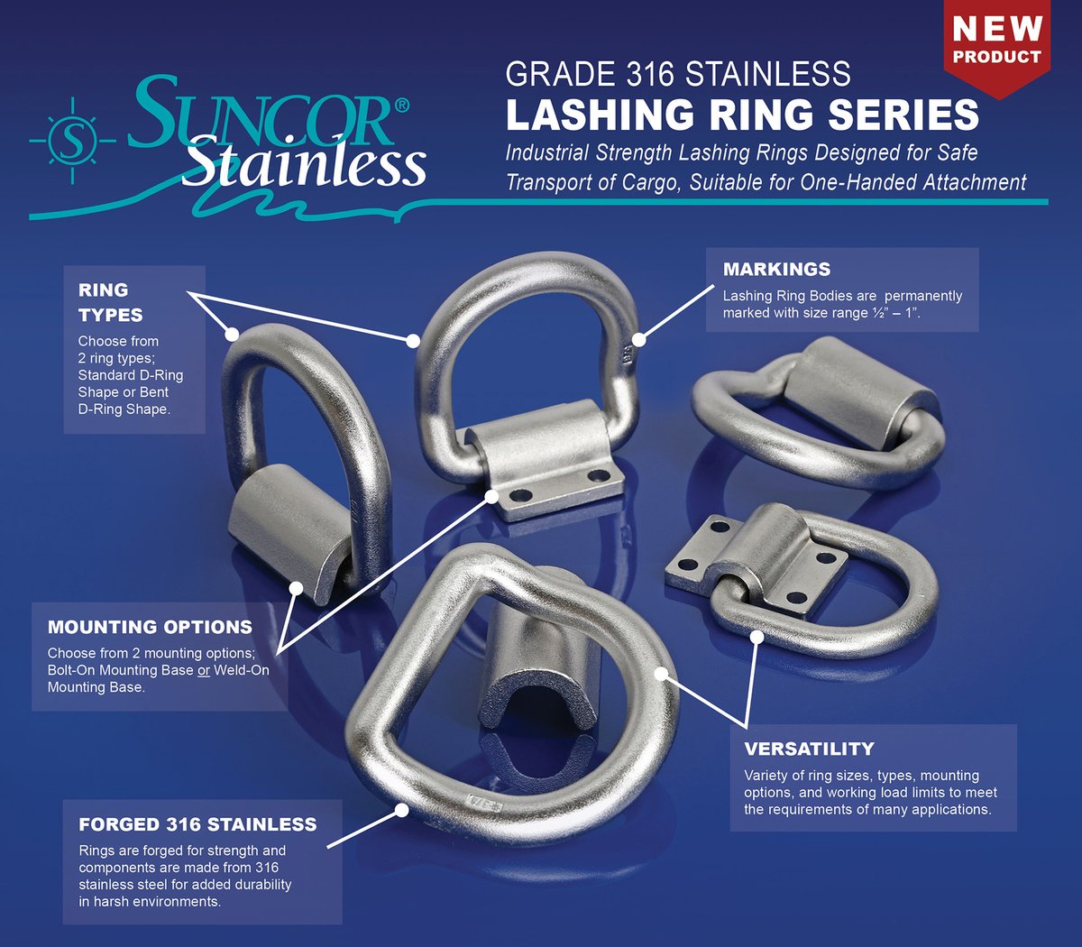 SuncorStainless's tweet image. Check out our NEW line of industrial strength Lashing Rings! They are the newest expansion to our standard lashing rings and D-Ring shape product series.
bit.ly/3OKLgDM 
bit.ly/3QHqd7r

#stainlesssteel #industrial #lashingring