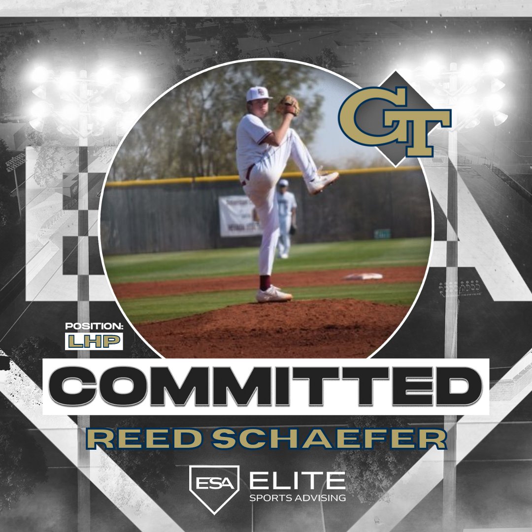 🔥The Yellow Jackets continue to add some serious depth to their pitching staff! 🔥 Our guy @reedschaefer_ has locked in his commitment, and is headed to Atlanta to pitch for @GTBaseball! Congrats Reed! @KylePWren | #TogetherWeSwarm | #EliteSportsAdvising