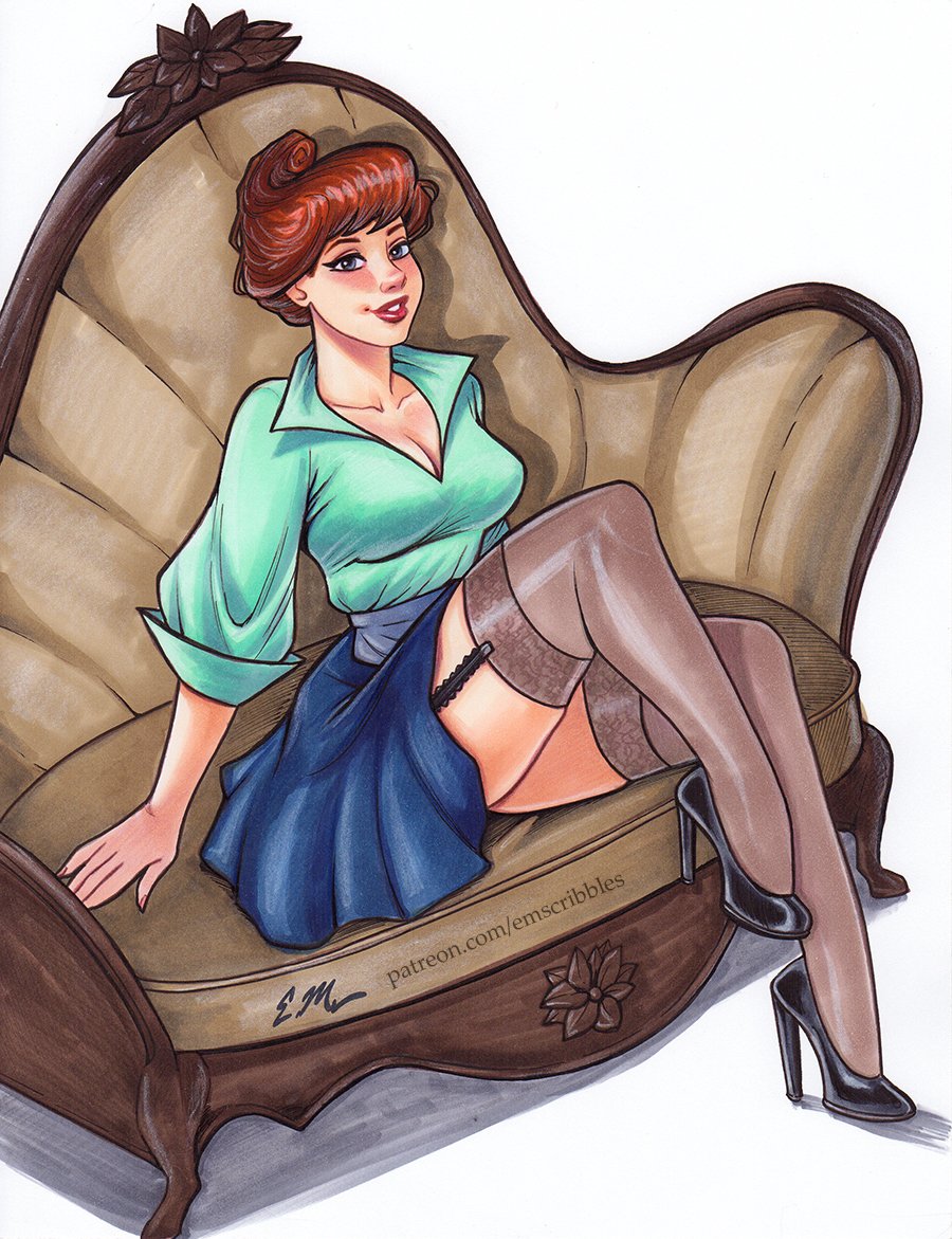 Commission of Anita Radcliffe as a pin-up done with markers and colored pencils. 

I'll be at @baltimorecomiccon September 8-10 (booth B25), and I'm accepting a small amount of commissions to be picked up at the show. If you're interested, just send me an email or DM.
