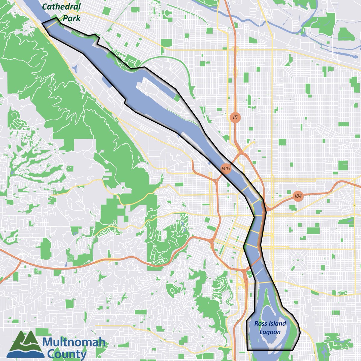 multco's tweet image. ALERT: @OHAOregon’s toxic algae health advisory now includes all areas north of Ross Island Lagoon to Cathedral Park. Don’t swim/play in water &amp;amp; keep pets away. Don’t drink water even if boiled. More alerts on Sauvie Island too: tinyurl.com/e7pa5wkz