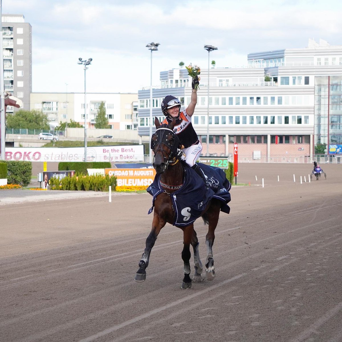 Vilken insats av M.T. Joinville när han vinner Kersö Equestrian - Energetics Montélopp - Börjes i Tingsryd.
Susanne Richter tränar och Christina A Hande red till seger.
Susanne Richter sköter om M.T. Joinville. Ägare är Kjell Hägg och uppfödare är Misty Trotting AB.