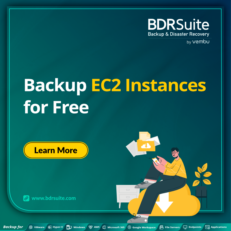 vembutech's tweet photo. BDRSuite Free Edition for AWS allows you to back up upto 10 AWS EC2 instances for free, without any feature restrictions. Start your free trial now! https://t.co/ykHCM7FWLi
#awsbackup #ec2instances https://t.co/z7yN1ABV6k