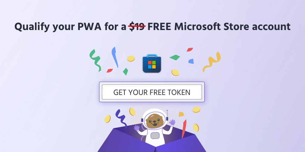 ATTENTION ALL DEVELOPERS! Check to see if your PWA qualifies for a FREE developer account for the Microsoft Store on Windows. Start here 👉 aka.ms/getToken Learn more 👉 blog.pwabuilder.com/posts/publish-…