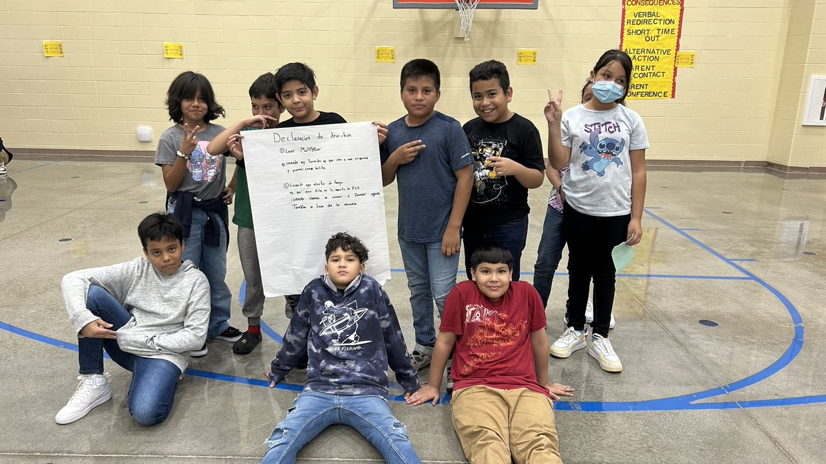 coachpalomarez's tweet photo. Today @MarcellaES_AISD in PE, the 5th grade students came up with their own Bill of Rights! It was very interesting to see their Perspective on school issues. 
Ayyy I am @AldineHS_AISD alumn so this truly is #myaldine ! 
@AldineHPE 
@CounselorHampt1 https://t.co/owXJZYPIPn