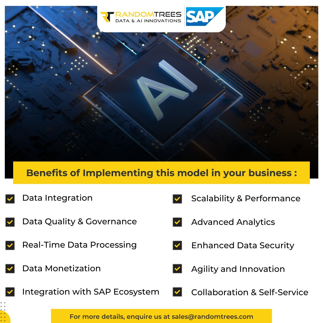 🌟 Leverage the Power of SAP Datasphere & Generative AI. Unleash your enterprise data's true potential with our cutting-edge model! 🌐 buff.ly/3JQAoT5

#SAPDatasphere #GenerativeAI #DataIntegration #DataQuality #RealTimeDataProcessing #DataMonetization #SAPIntegration