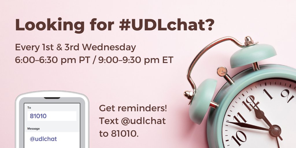 National Center on Universal Design for Learning (@udl_center) on Twitter photo Don't miss #UDLchat tonight with <a href="/Jen_Pusateri/">Dr. Jennifer Pusateri</a>! Keep an eye on the hashtag for the question preview coming soon... and we'll meet you back here at 6:00 pm PT / 9:00 pm ET / Thu 01:00 GMT for conversation and community around Universal Design for Learning. #UDL Don't miss #UDLchat tonight with <a href="/Jen_Pusateri/">Dr. Jennifer Pusateri</a>! Keep an eye on the hashtag for the question preview coming soon... and we'll meet you back here at 6:00 pm PT / 9:00 pm ET / Thu 01:00 GMT for conversation and community around Universal Design for Learning. #UDL