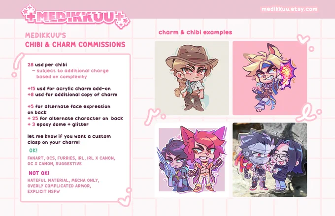 hey everyone! my chibi c0mms (as well as all of my other c0mms) are open right now! feel free to dm me if youre interested! 😊💕
RTs &amp; ❤️s appreciated! <3 