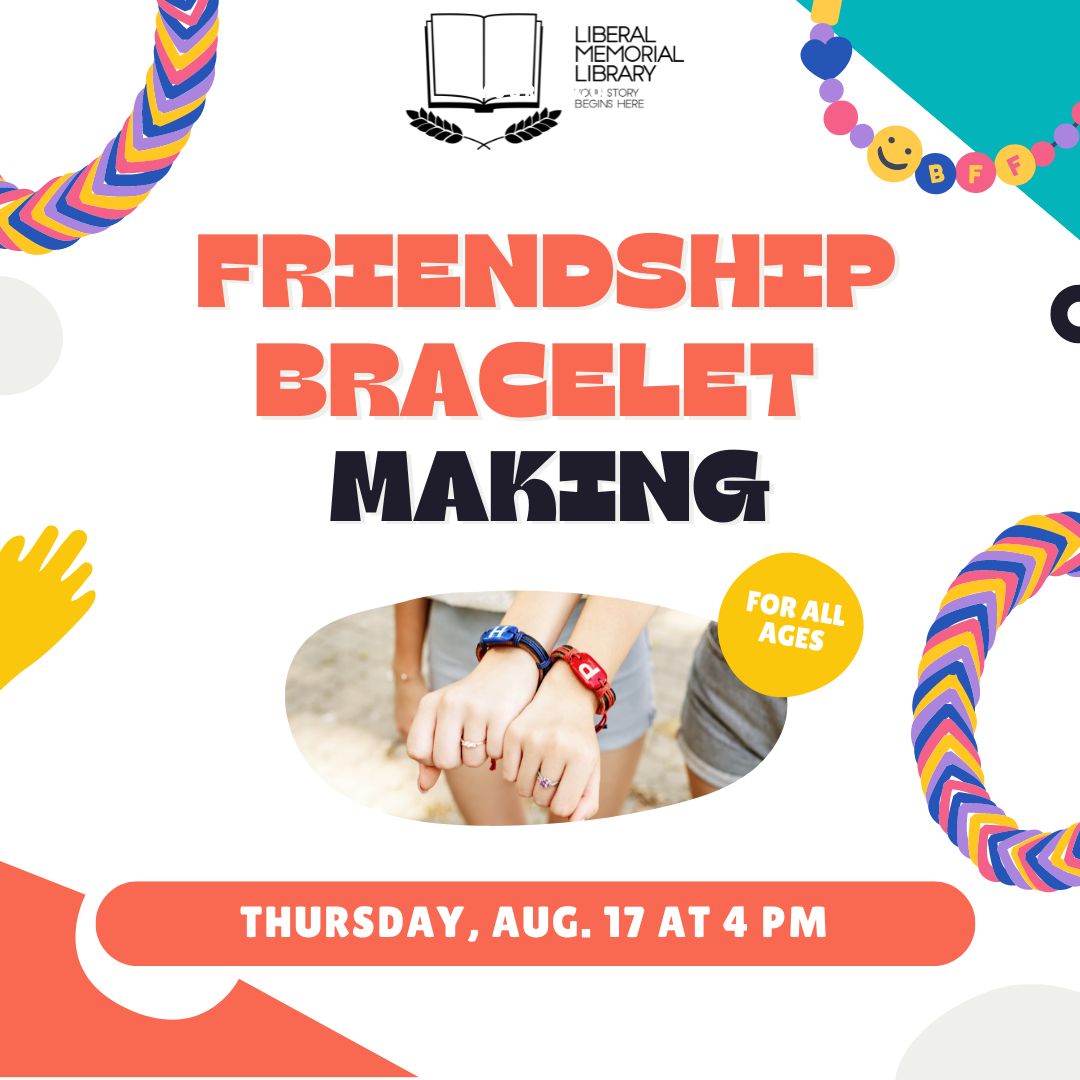 LMlibrary's tweet photo. Tomorrow at 4 pm, celebrate national Friendship Day with us by making friendship bracelets! Open to all ages. https://t.co/gYLBKrqCMw
