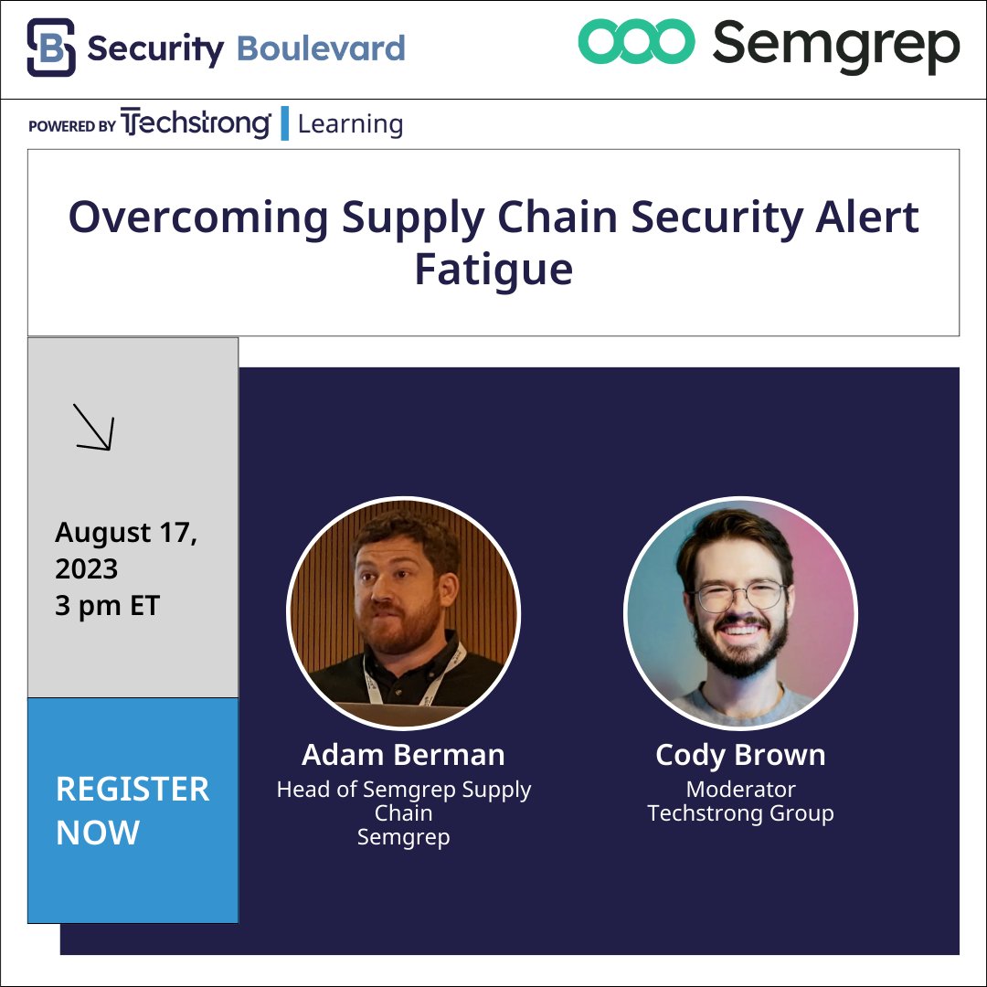 Learn how to manage #securityalerts in our upcoming #TLExperience on overcoming #supplychain security fatigue. Enhance your practices and stay vigilant against emerging threats. 

Register now: bit.ly/3Kzgmgi
