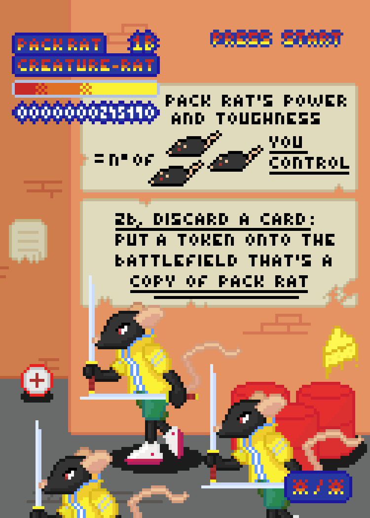 foxterale's tweet photo. He estado haciendo unos tokens para mis mazos de ratas de #mtg y la verdad que estoy bastante contento con los resultados 🐀🐀
#tokens #aseprite #pixelart #rats https://t.co/SCApHKizbQ