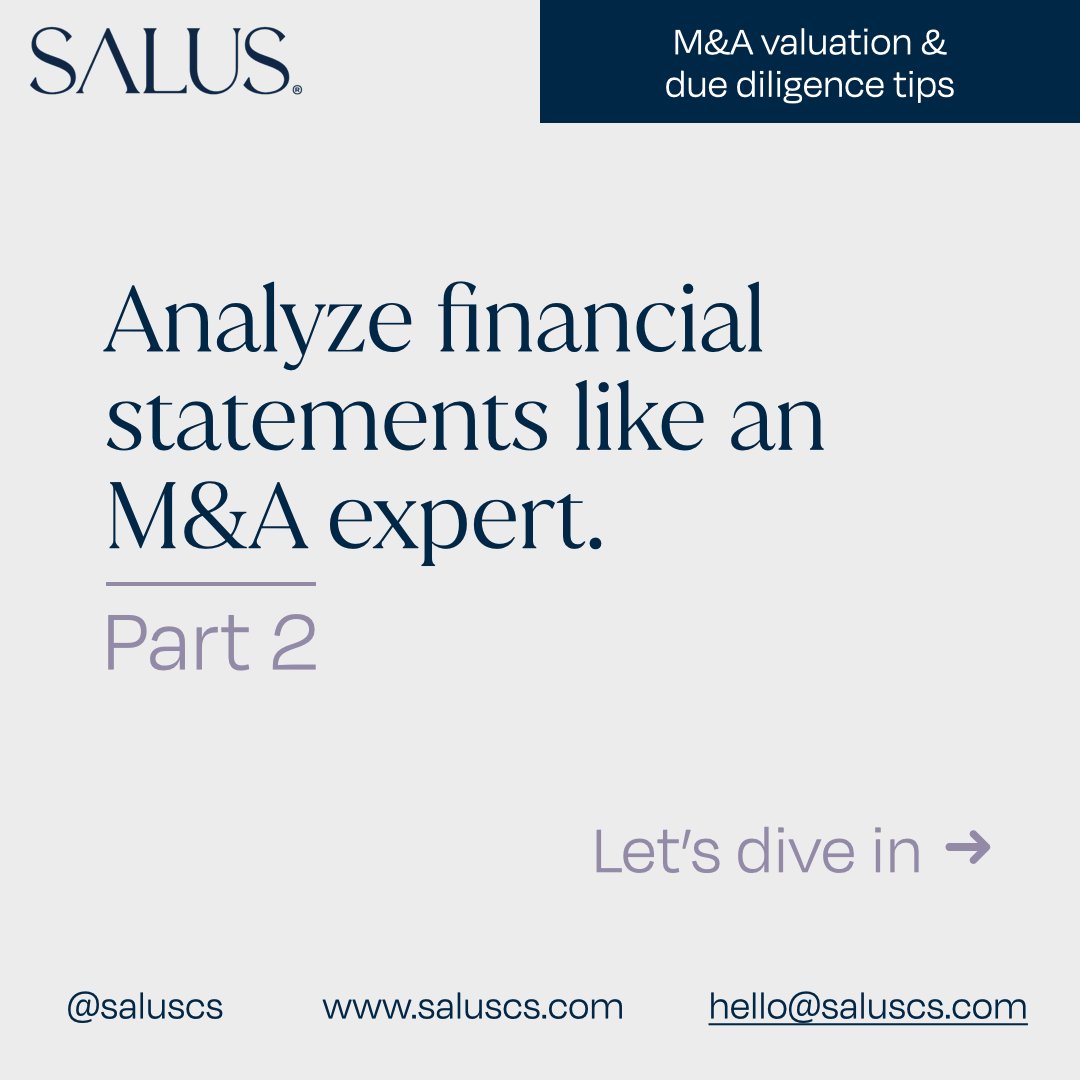 saluscs's tweet photo. Today we continue with our tips on how to analyze financial statements like an M&amp;A expert!

Balance sheets help manage risk and make decisions by measuring the liquidity, profitability, solvency, and cadence (turnover) of a company using financial ratios.

#financialanalysis https://t.co/DNO0nzwhNE