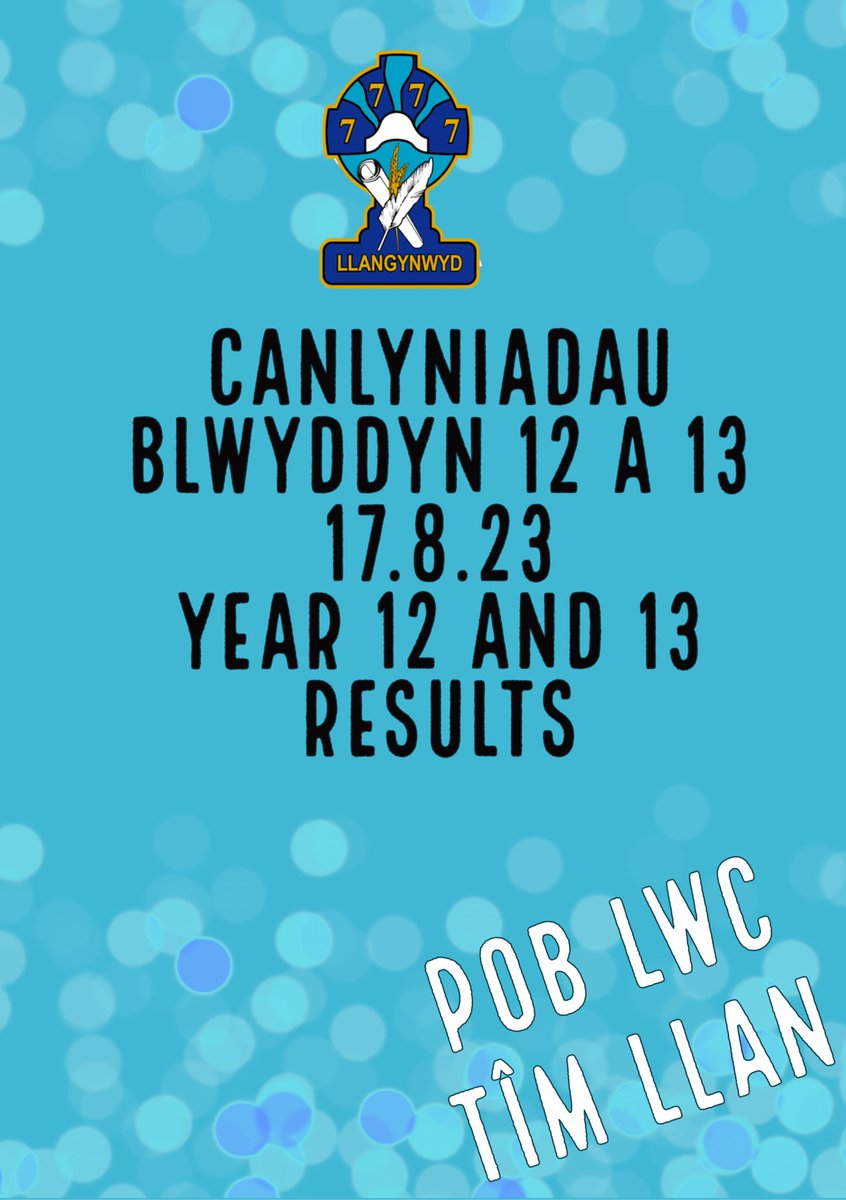 yggllangynwyd's tweet image. DIWRNOD CANLYNIADAU @6edLlangynwyd RESULTS DAY

Blwyddyn 13: 9am ymlaen/ onwards
Blwyddyn 12: 10.30am ymlaen/onwards 

Pob Lwc #TîmLlan