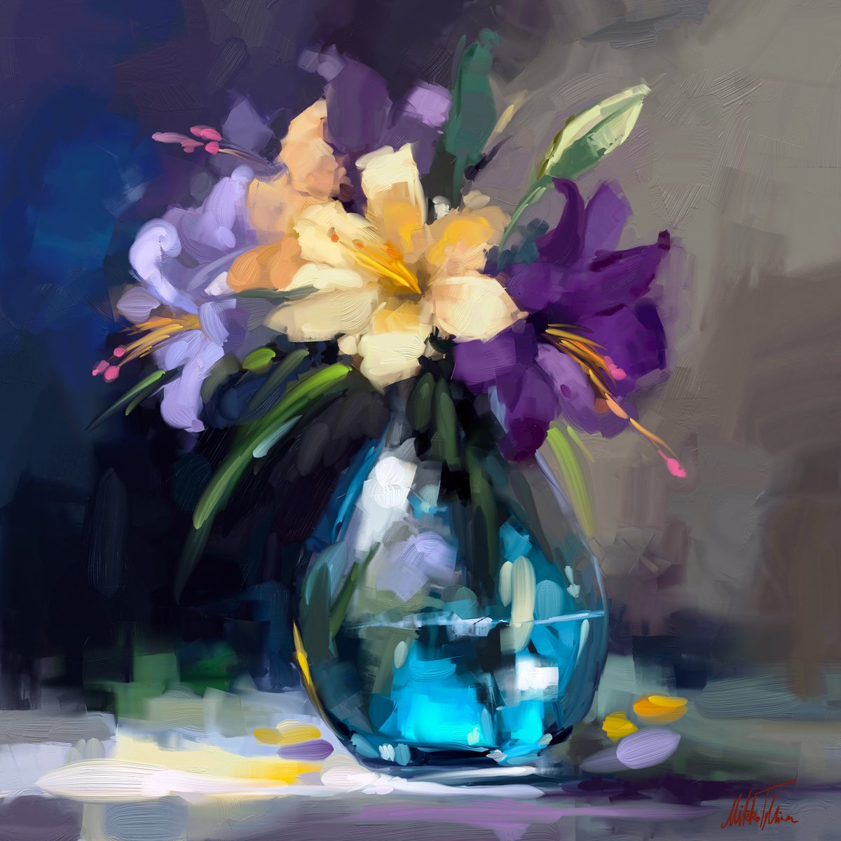 ~ Lilies in glass vase ~
Digital oil painting

#painting #flower #artwork  #FlowersOfTwitter