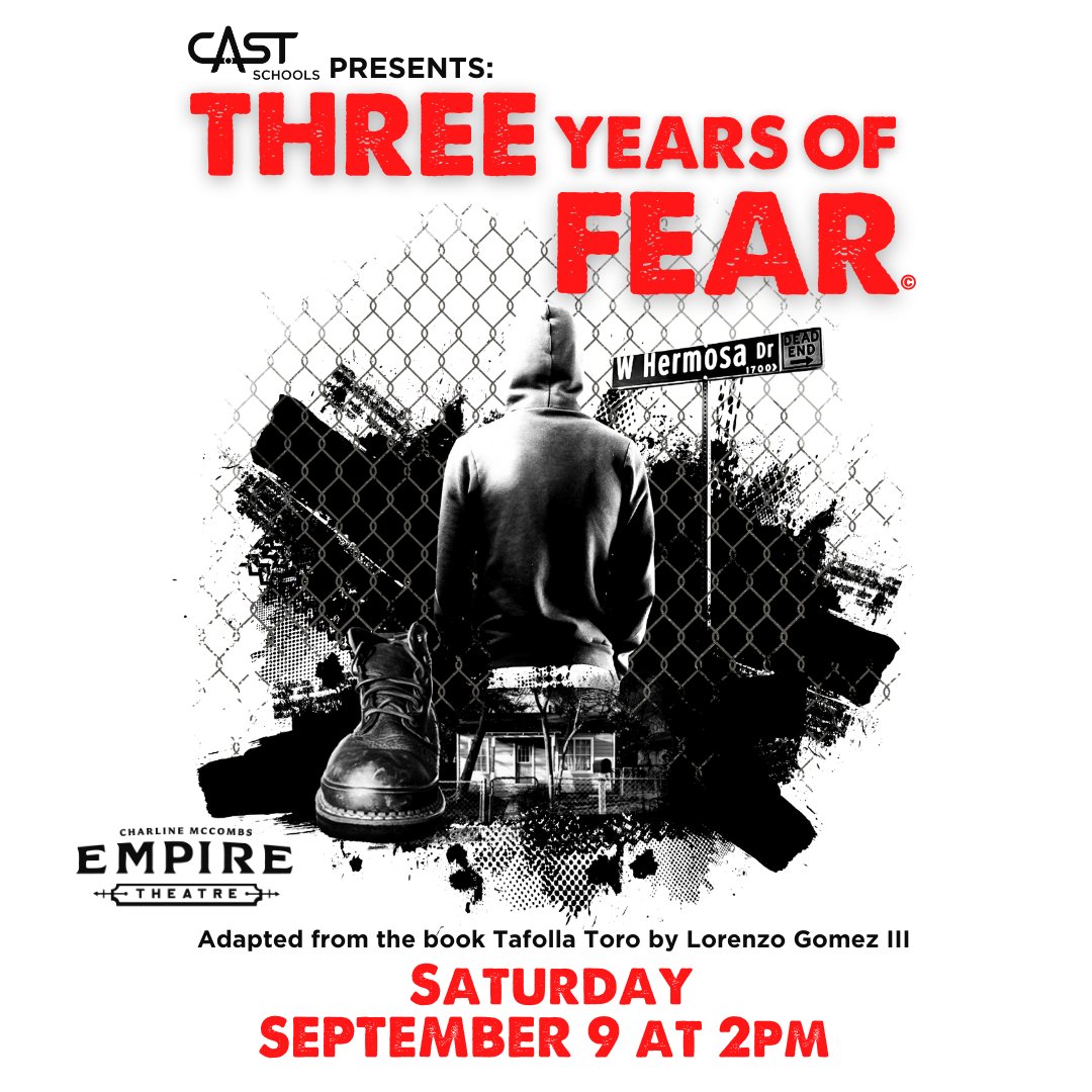 You are invited to the Charline McCombs Empire Theatre for a one-of-a-kind collaboration between author and high school students!
🎟️ VIP fundraising event - 09/08 at 7:30pm
🎟️ Community performance - 09/09 at 2:00pm