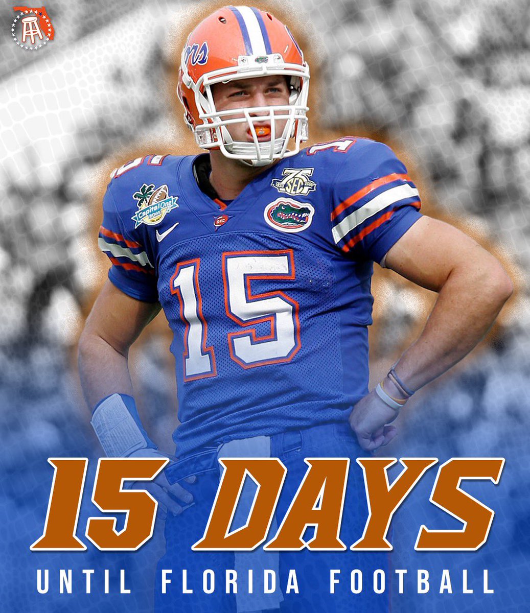 UFBarstool's tweet photo. 1️⃣5️⃣ DAYS UNTIL GATOR FOOTBALL 🐊🏈 https://t.co/IepmftAeqJ