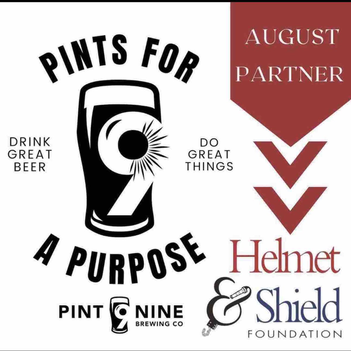 Our Aug. #PintsForAPurposePartner is Helmet &amp; Shield Foundation, a non-profit organization dedicated to helping police officers &amp; firefighters in Papillion &amp; La Vista. Every Wed, we donate a portion of Tap Room proceeds to this great cause! 

Hawk's Pizzas at 5 

#pintninebrewing