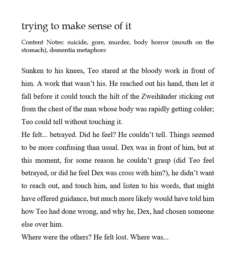 Niennandilme's tweet photo. New writing for @arocalyptic's kiss request "a kiss when it's not wanted" for Akünh/Teo.
#QuestionablyUndeadPnP
Link in replies👇 https://t.co/nA0Oi0BGEQ