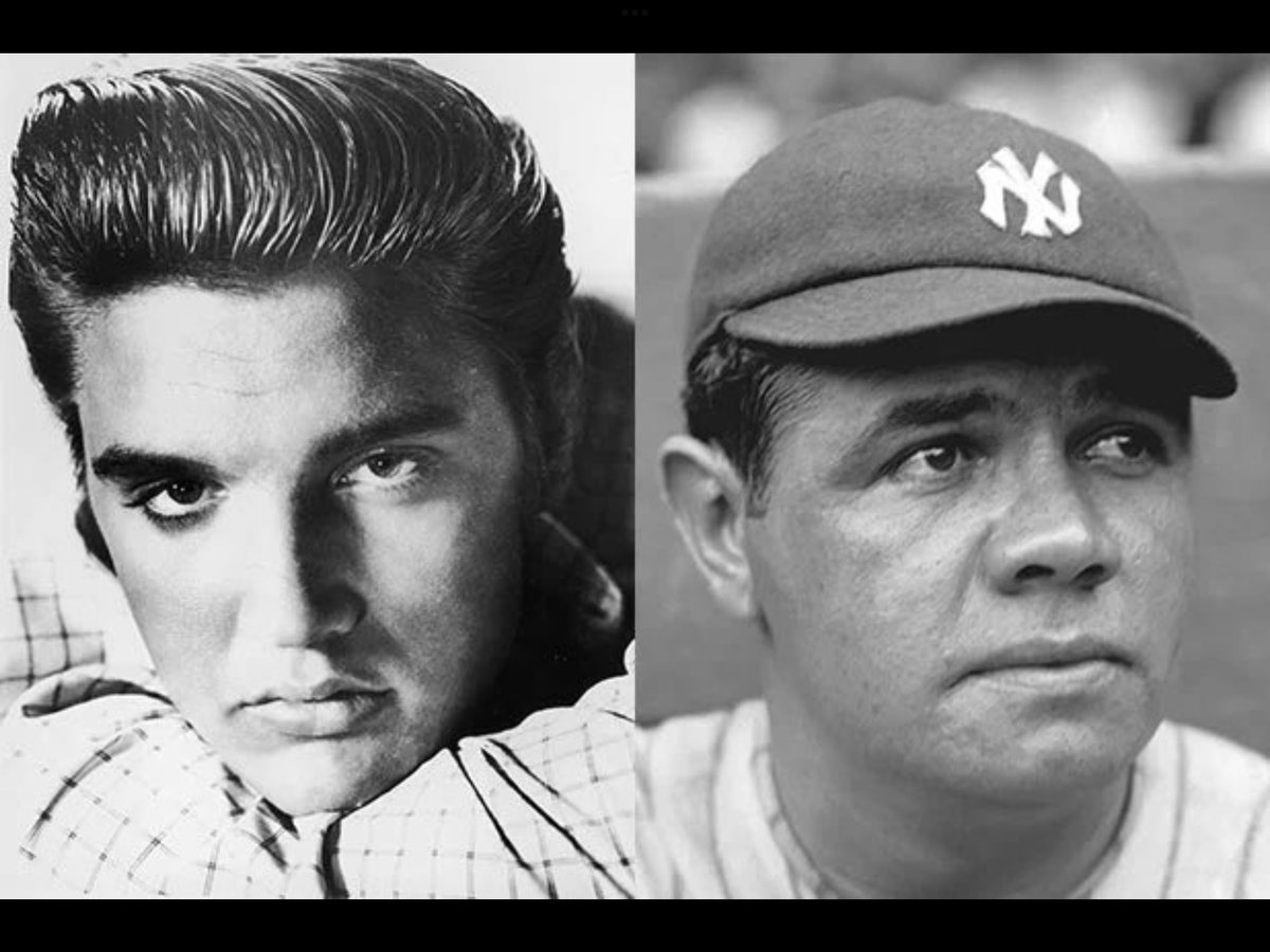 August 16 the day decades apart lost the two most influential Americans in sports and music Elvis and the Babe. Name bigger cultural influencers #Elvis #BabeRuth