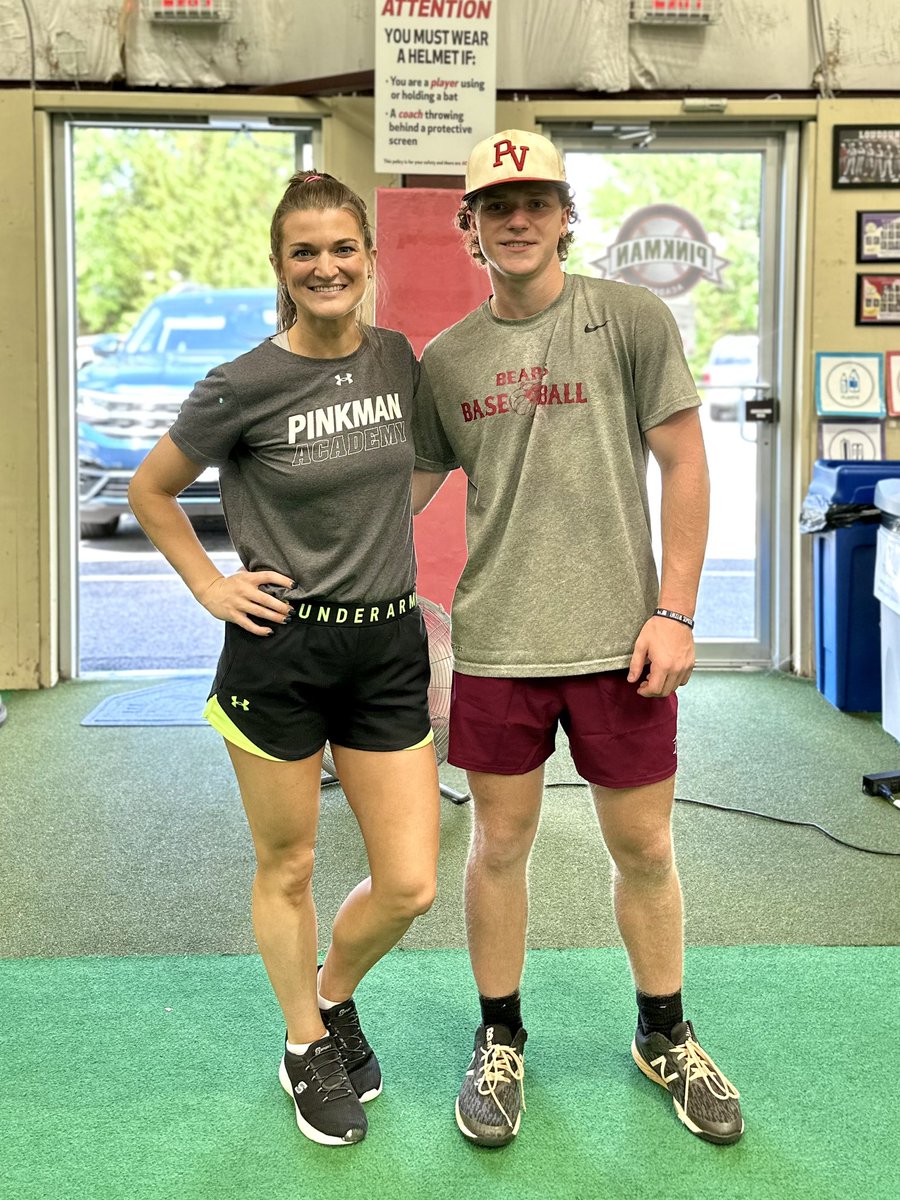 Good luck to <a href="/nstrope_27/">Nick Strope</a> as he rounds out his final hitting lesson before putting on the <a href="/peakebaseball/">ChesapeakeBaseball</a> uniform! ⛵️ Nick graduated from Park View High School and has worked with @heyheycoachj since 2020. #PinkmanFamily #collegeathlete