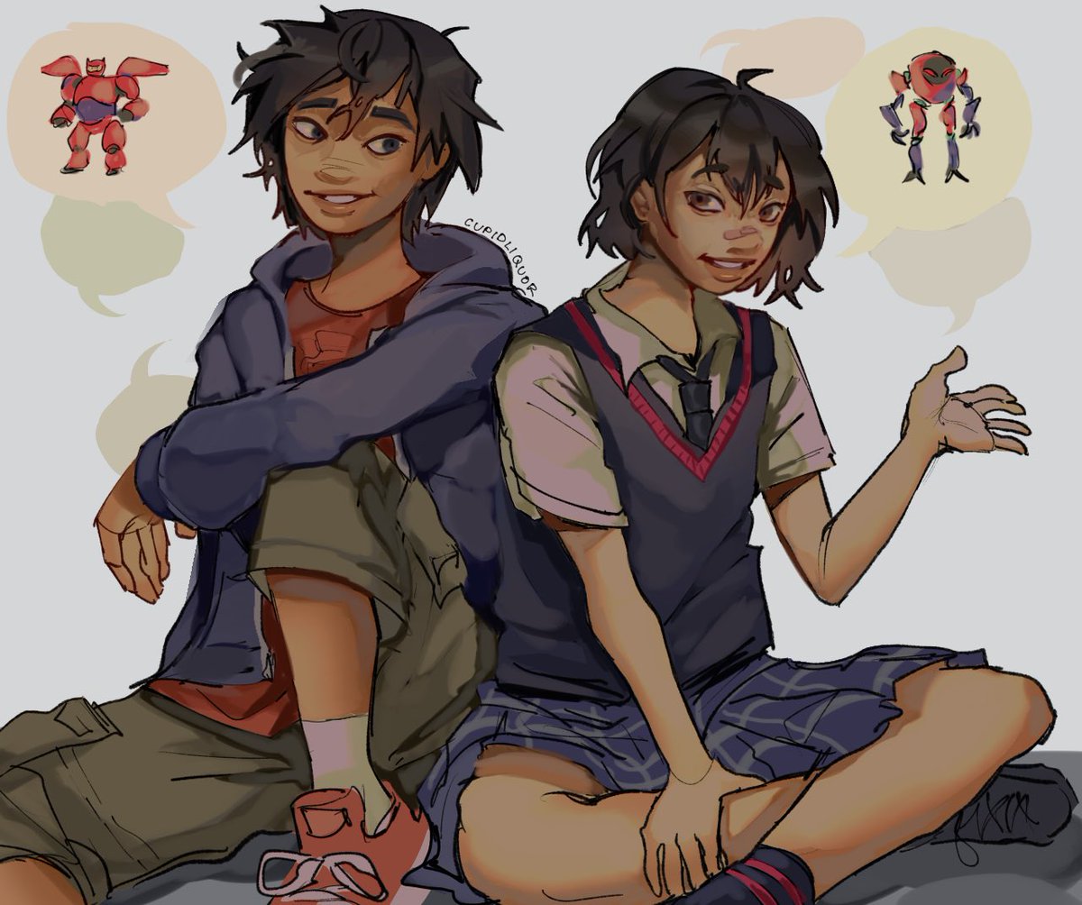 my 14 yr old superhero japanese kids who are nerds about robots #PeniParker #hirohamada