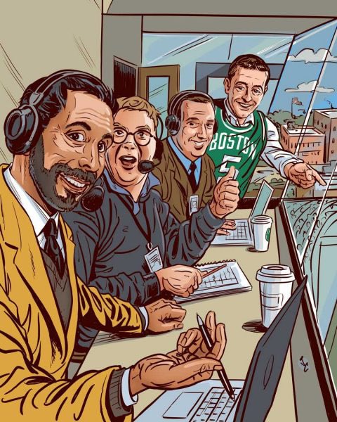 Feature story on the college roots of ESPN play-by-play announcers <a href="/JoeTessESPN/">Joe Tessitore</a>, @BoogSciambi &amp; <a href="/espnbob/">Bob Wischusen</a> along with #Celtics Senior VP of Communications <a href="/christianmegs/">Christian Megliola</a> via <a href="/ArcherFP/">Archer Parquette</a> Boston College Magazine #SportsMedia 

🎨 Jonathan Carlson

bc.edu/bc-web/sites/b…