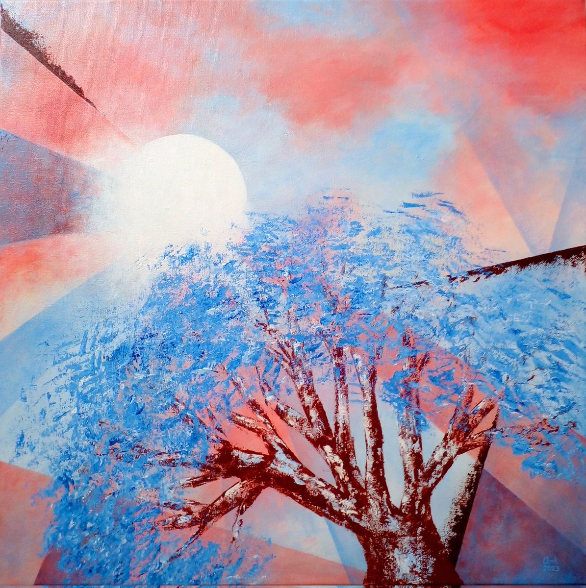'Blue Energy 4' Acrylic on canvas 50 cm x 50 cm #art #acryliconcanvas #energy #originalartworks #blue #ankdraijerart